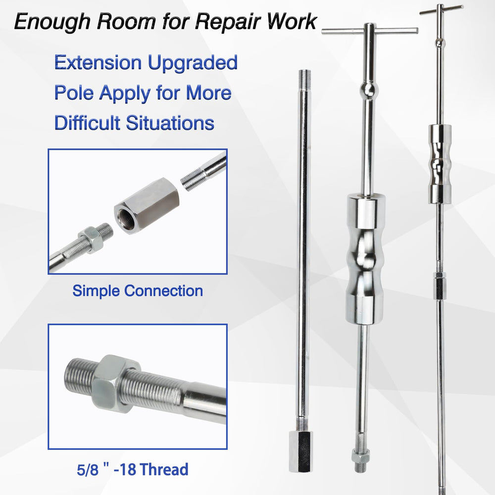 ReluxGo extension pole and slide hammer assembled providing extra reach