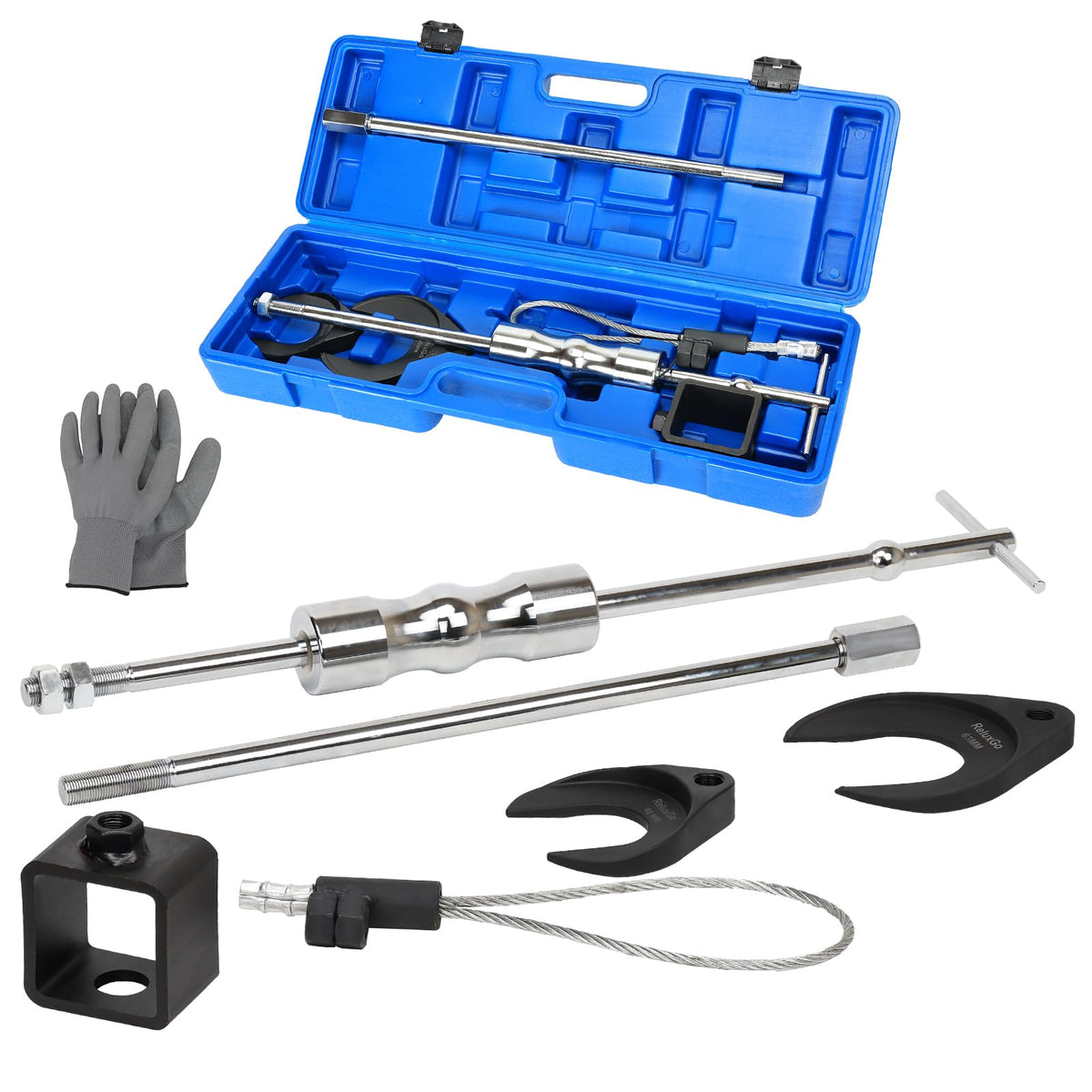 ReluxGo front packaging showing complete CV axle puller kit and accessories for fast identification