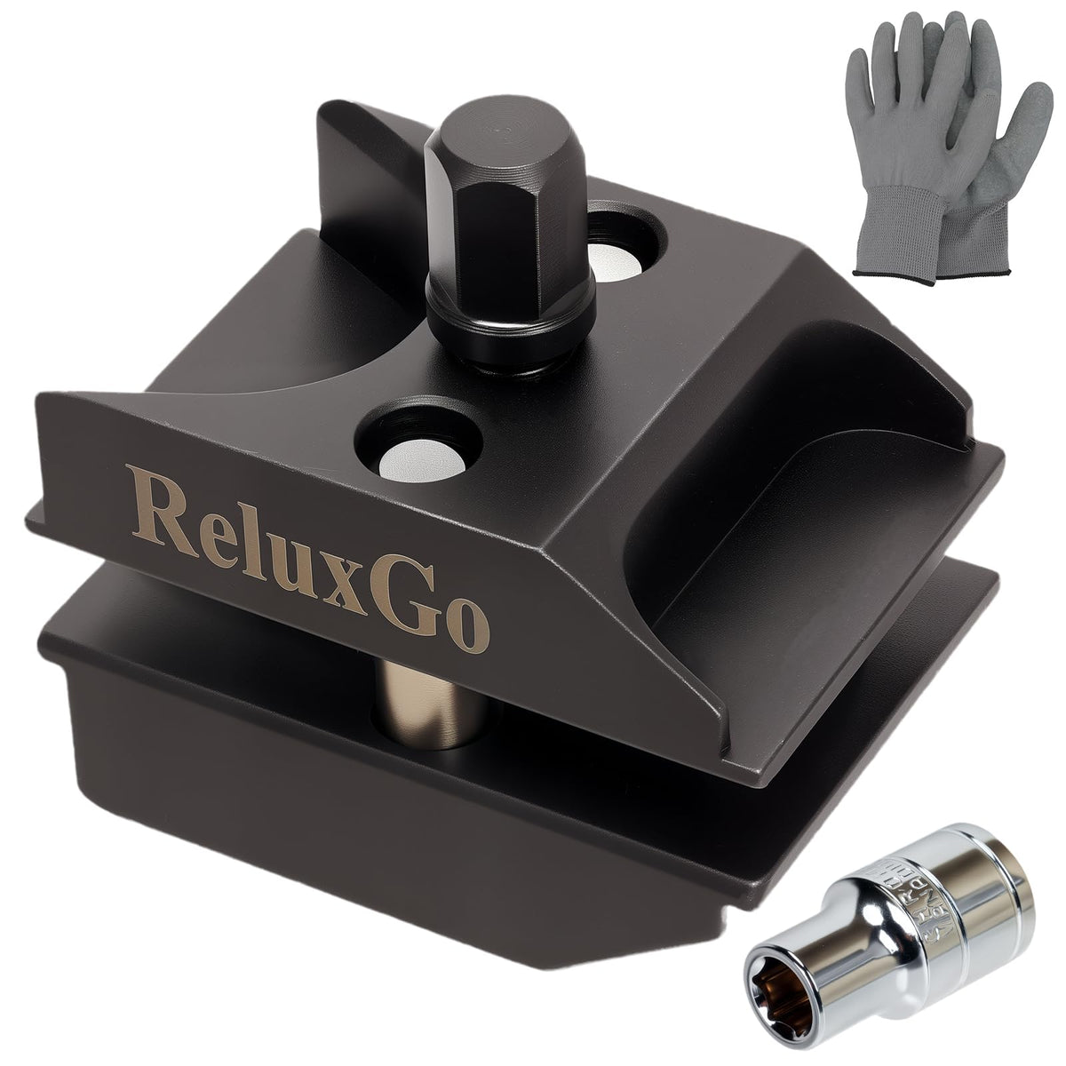 ReluxGo front view showing compact spreader for safer hub separation