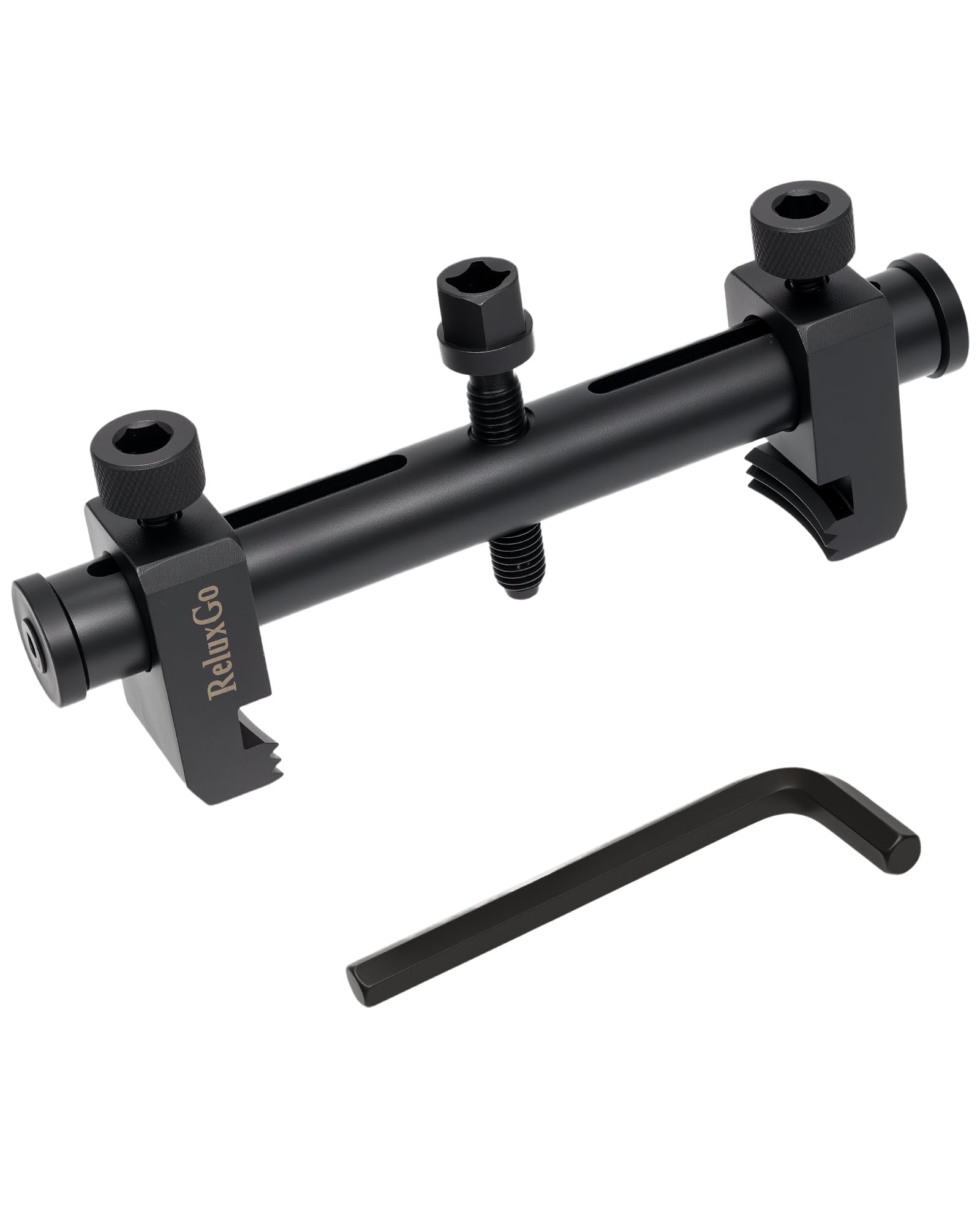 ReluxGo front view of pulley puller showing full tool and benefits