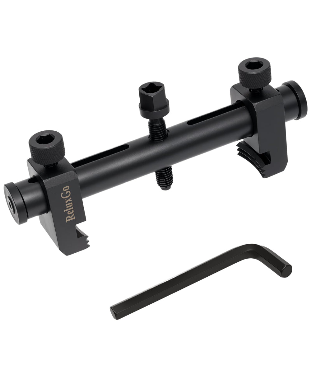 ReluxGo front view of pulley puller showing full tool and benefits