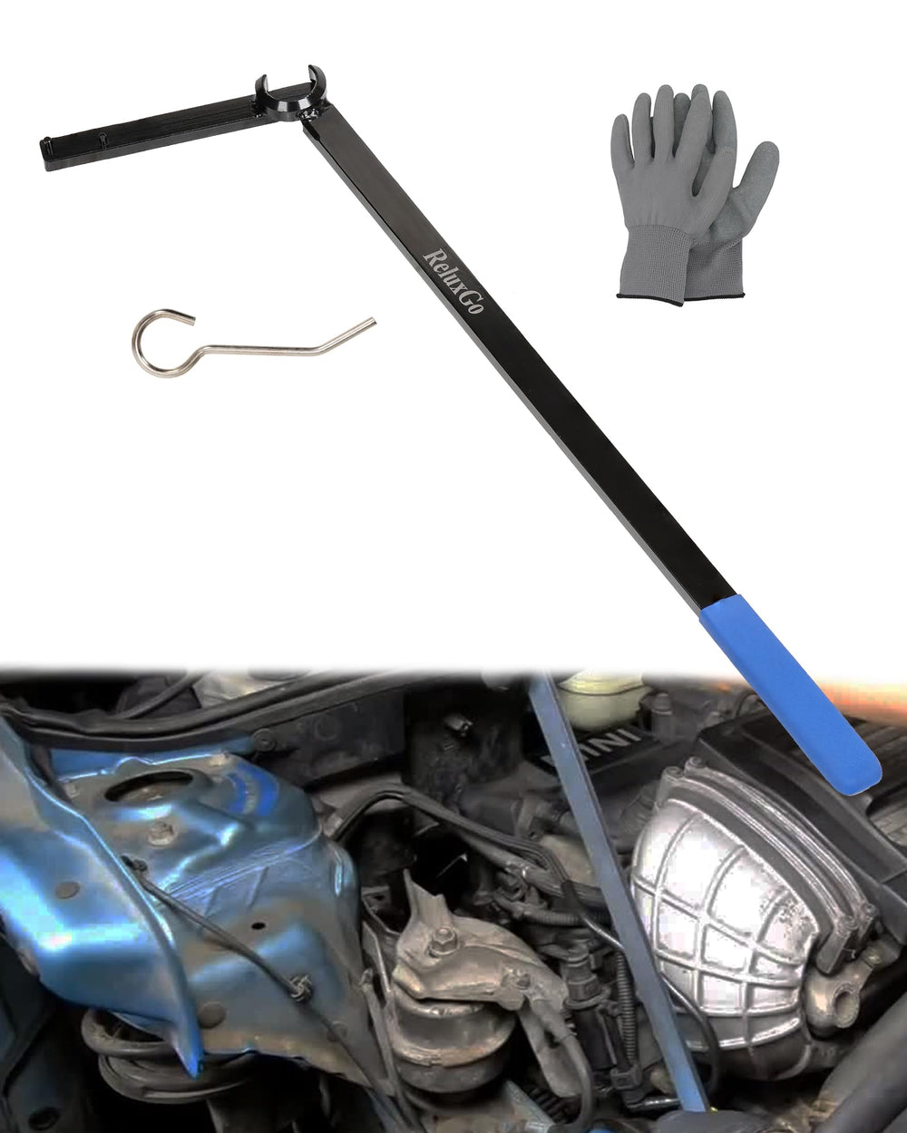 ReluxGo front view of the tensioner tool kit showing full parts and benefit of complete set