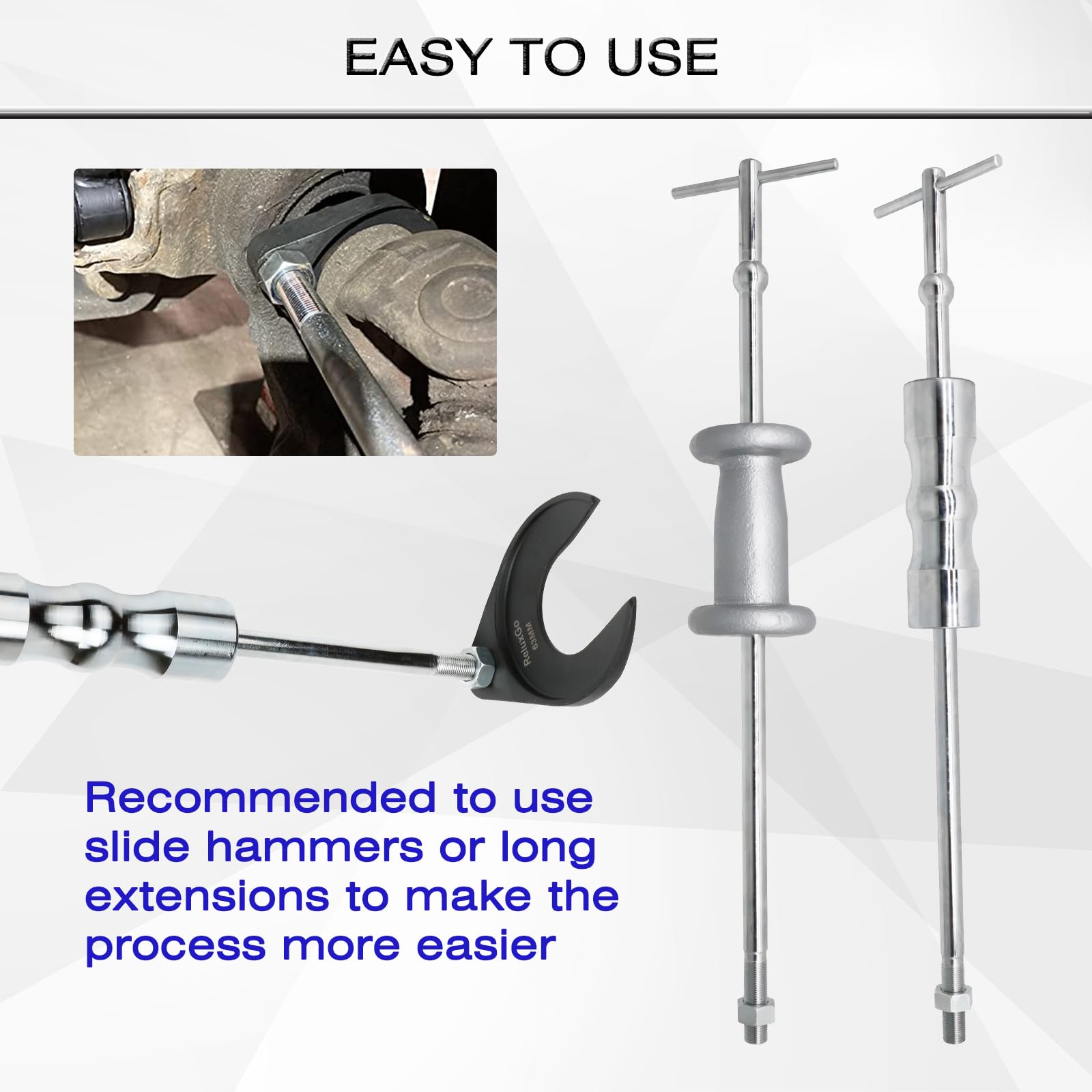ReluxGo adapter in use on axle demonstrating safe non-prying removal