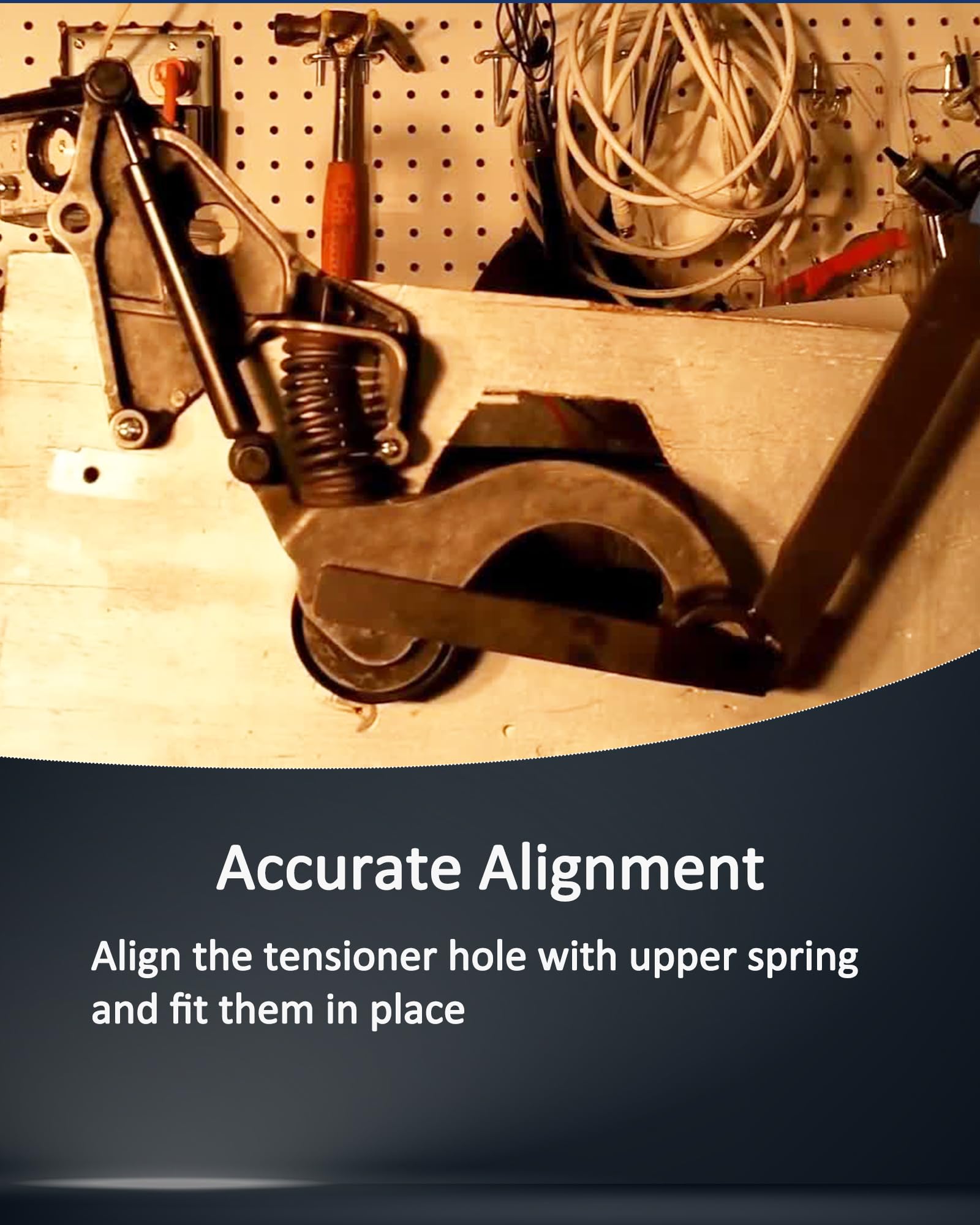 ReluxGo tool engaged on Mini W11 engine tensioner showing safer belt removal