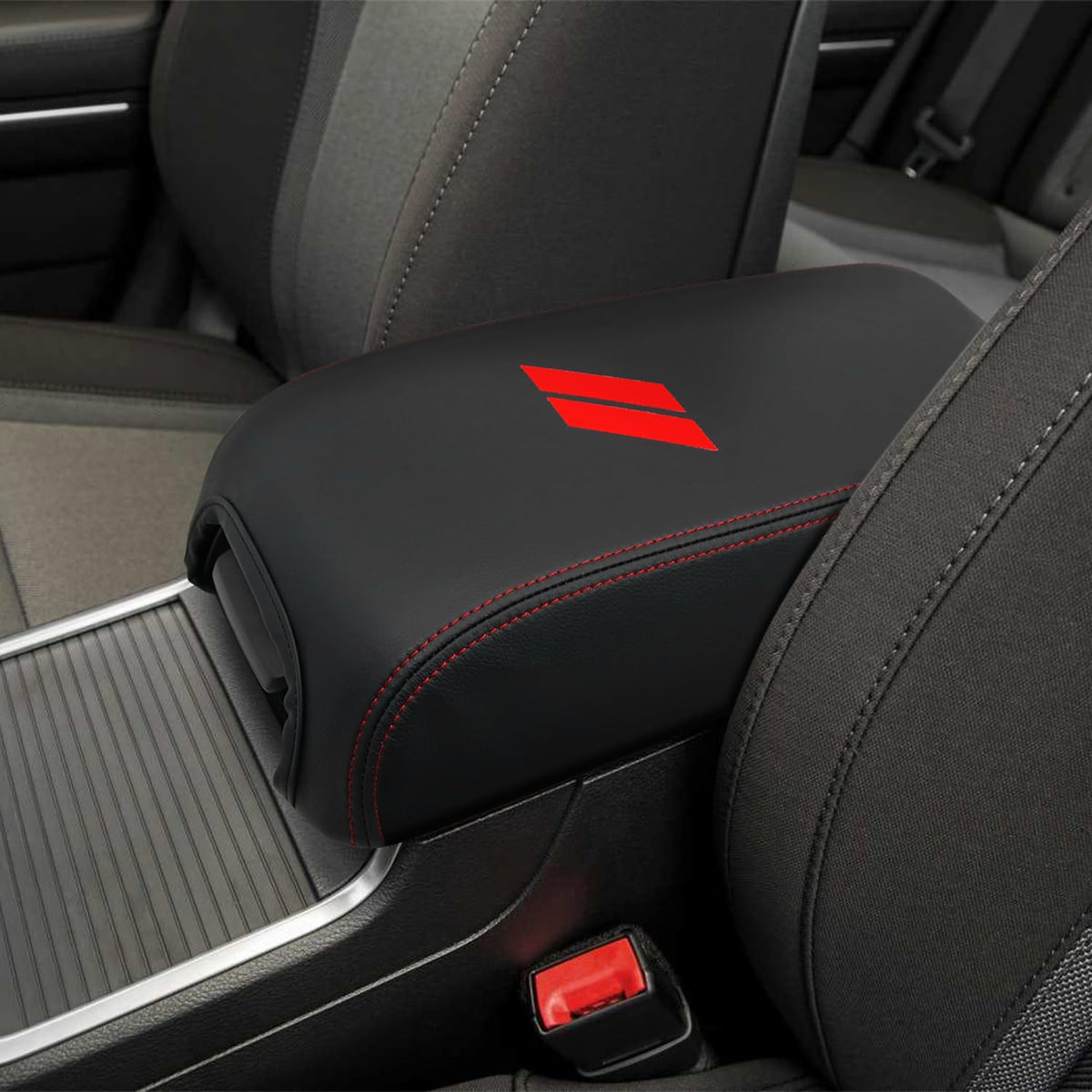 REMOCH front view of fitted center console cover showing clean installation and improved appearance