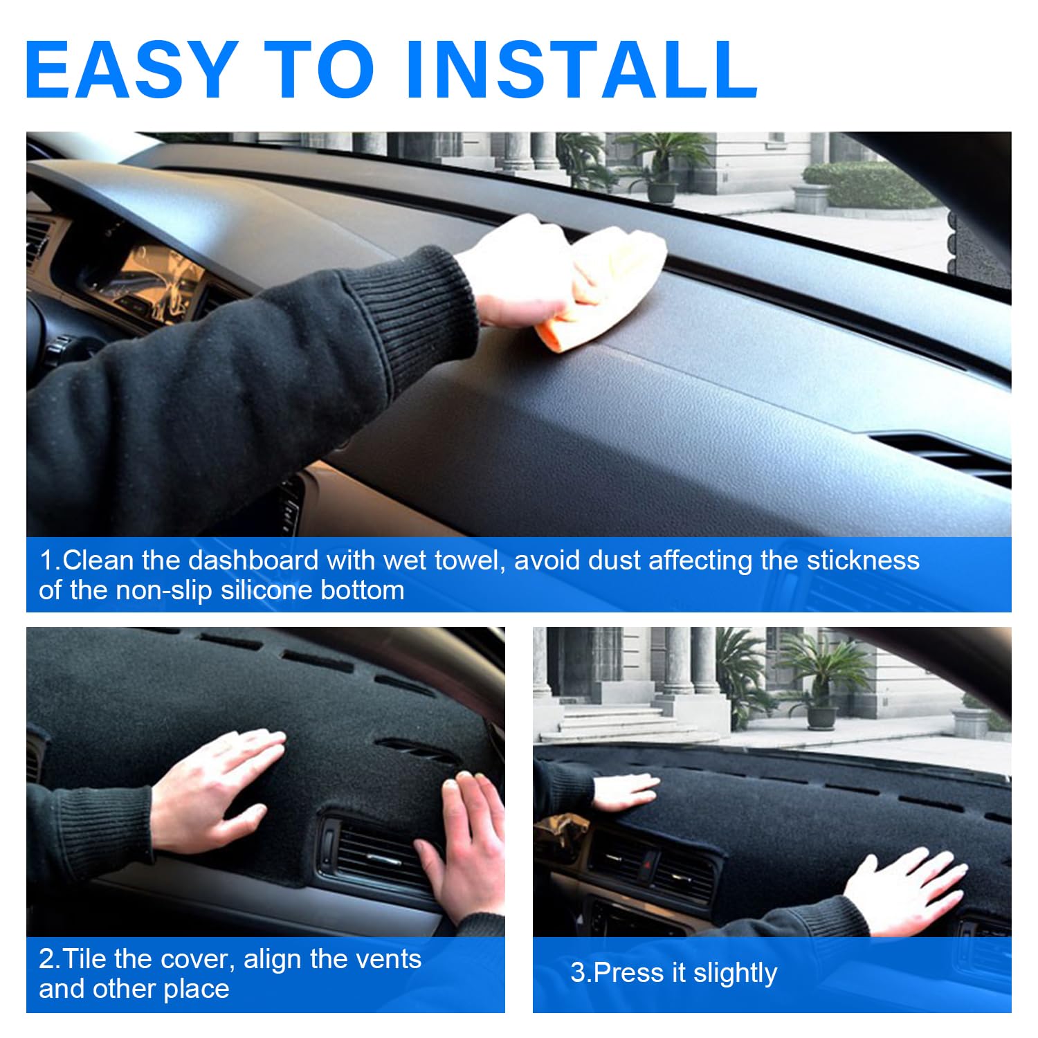 REMOCH dashboard mat in a lifestyle shot enhancing interior protection