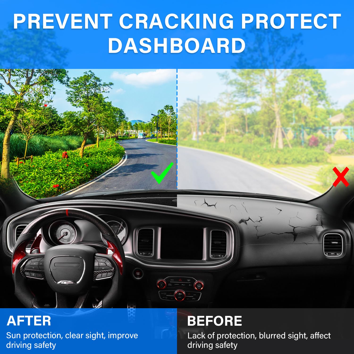 REMOCH cover next to dashboard showing custom-fit alignment benefit