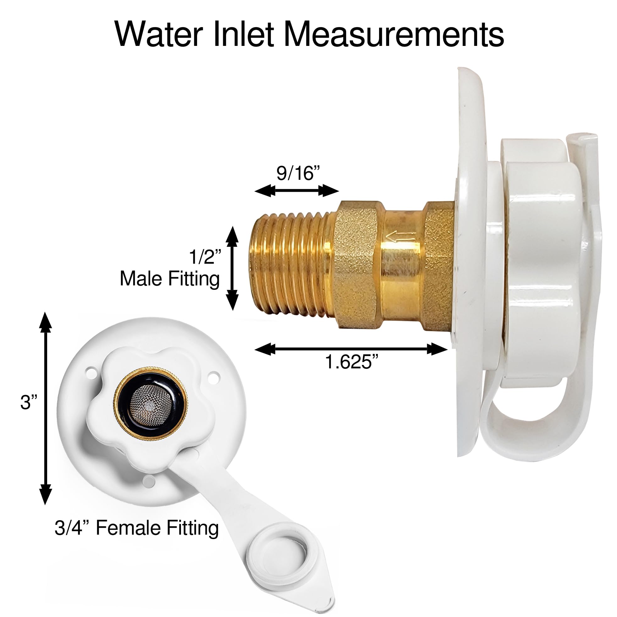 Renator inlet installed on RV sidewall showing easy hookup convenience