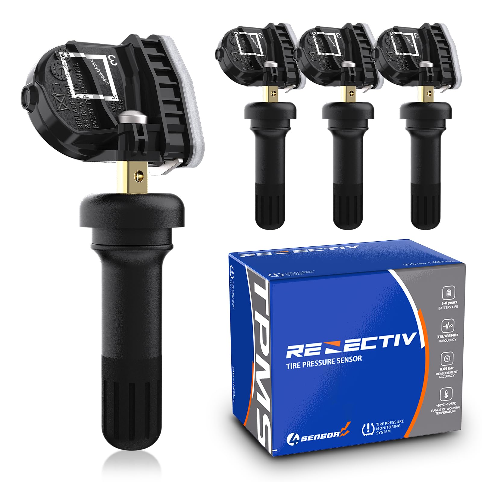 RENECTIV front packaging showing set of four sensors and ready-to-install benefit