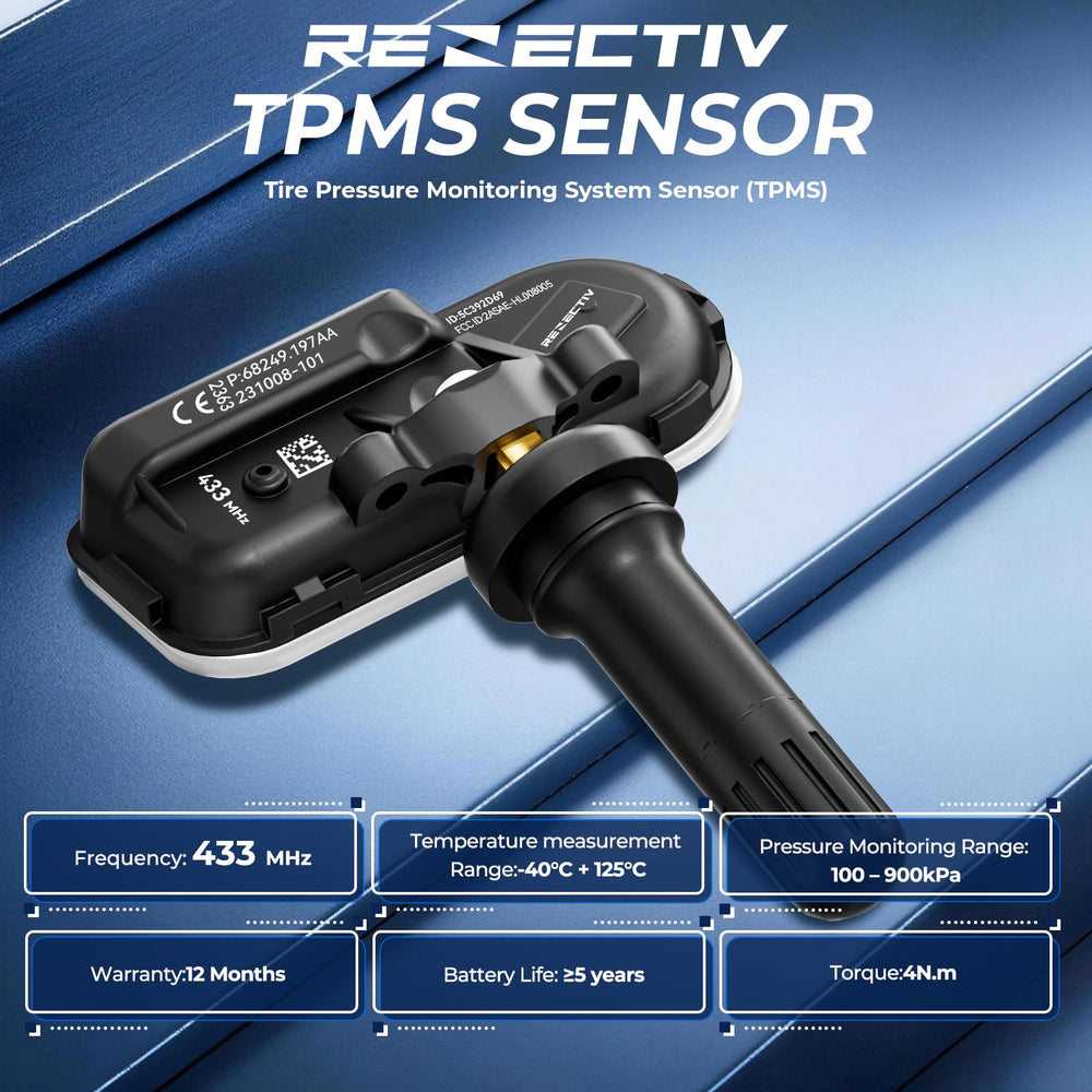 RENECTIV sensor top label with frequency and ID for easy verification