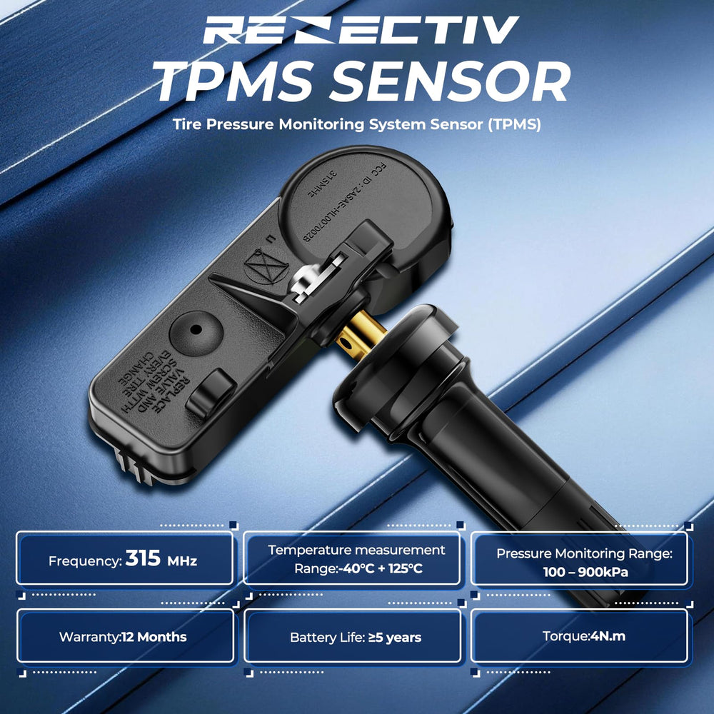 RENECTIV sensor valve-stem detail showing secure mounting and leak prevention