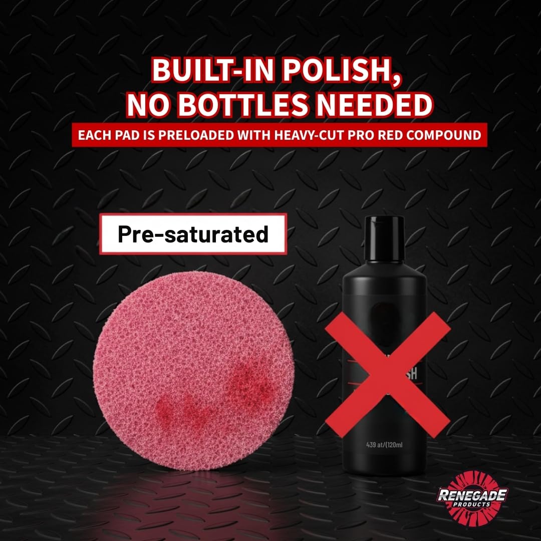 Renegade Products pad polishing an aluminum wheel removing oxidation for visible restoration