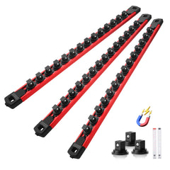 Reniteco front view of three 3/8" rails showing packaging and contents