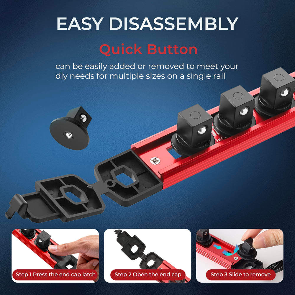 Reniteco magnetic base attached to steel toolbox for stable storage