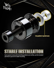 RENO spool installed on swingarm providing stable support for maintenance