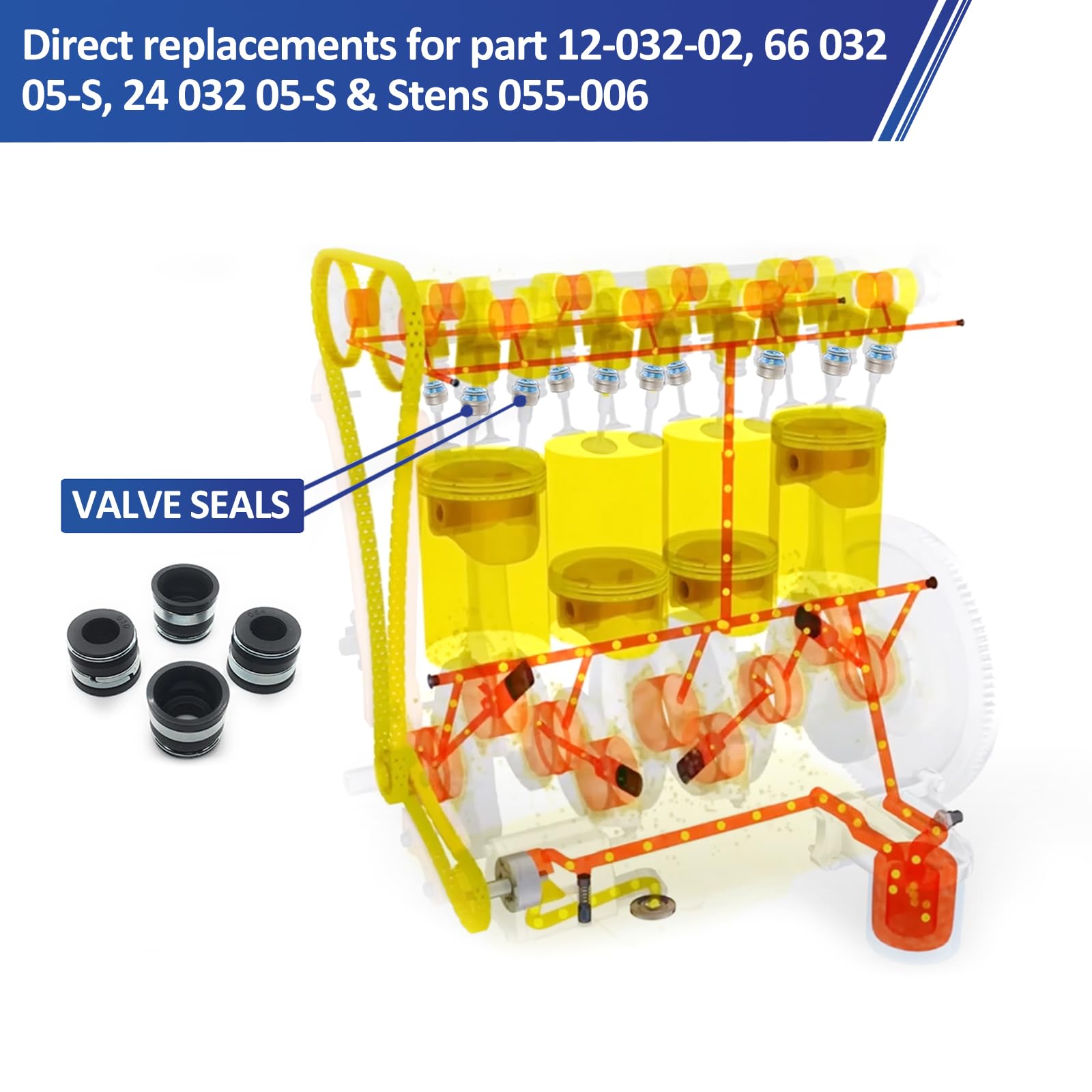REPLACEMENTKITS.COM seal being installed on a valve stem demonstrating correct fitment