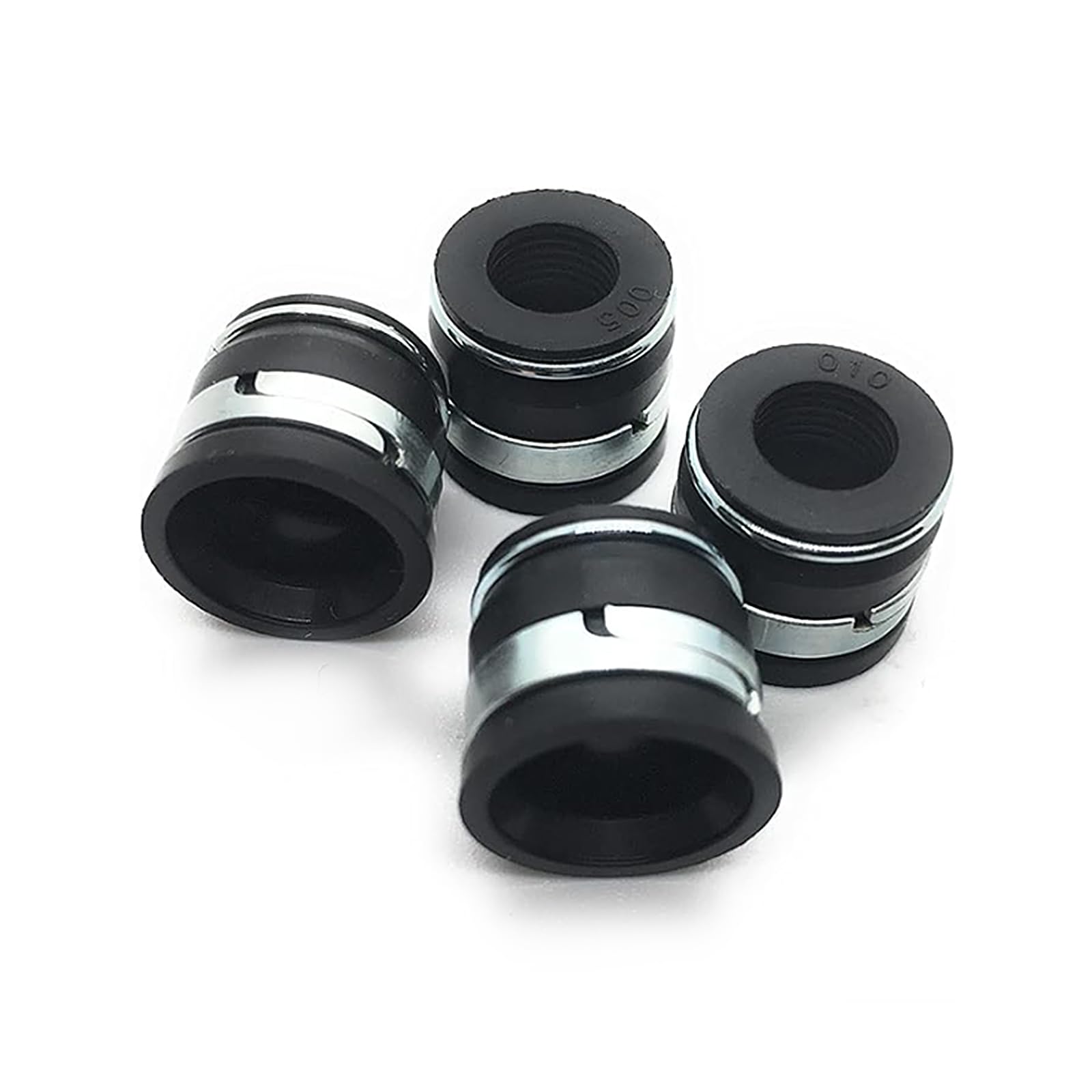 REPLACEMENTKITS.COM front view of 4-pack valve stem seals showing packaging and quantity