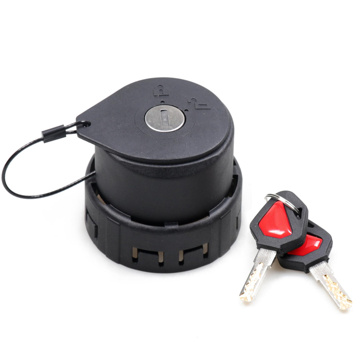 RERPRO front view of locking gas cap showing flush fit and protection