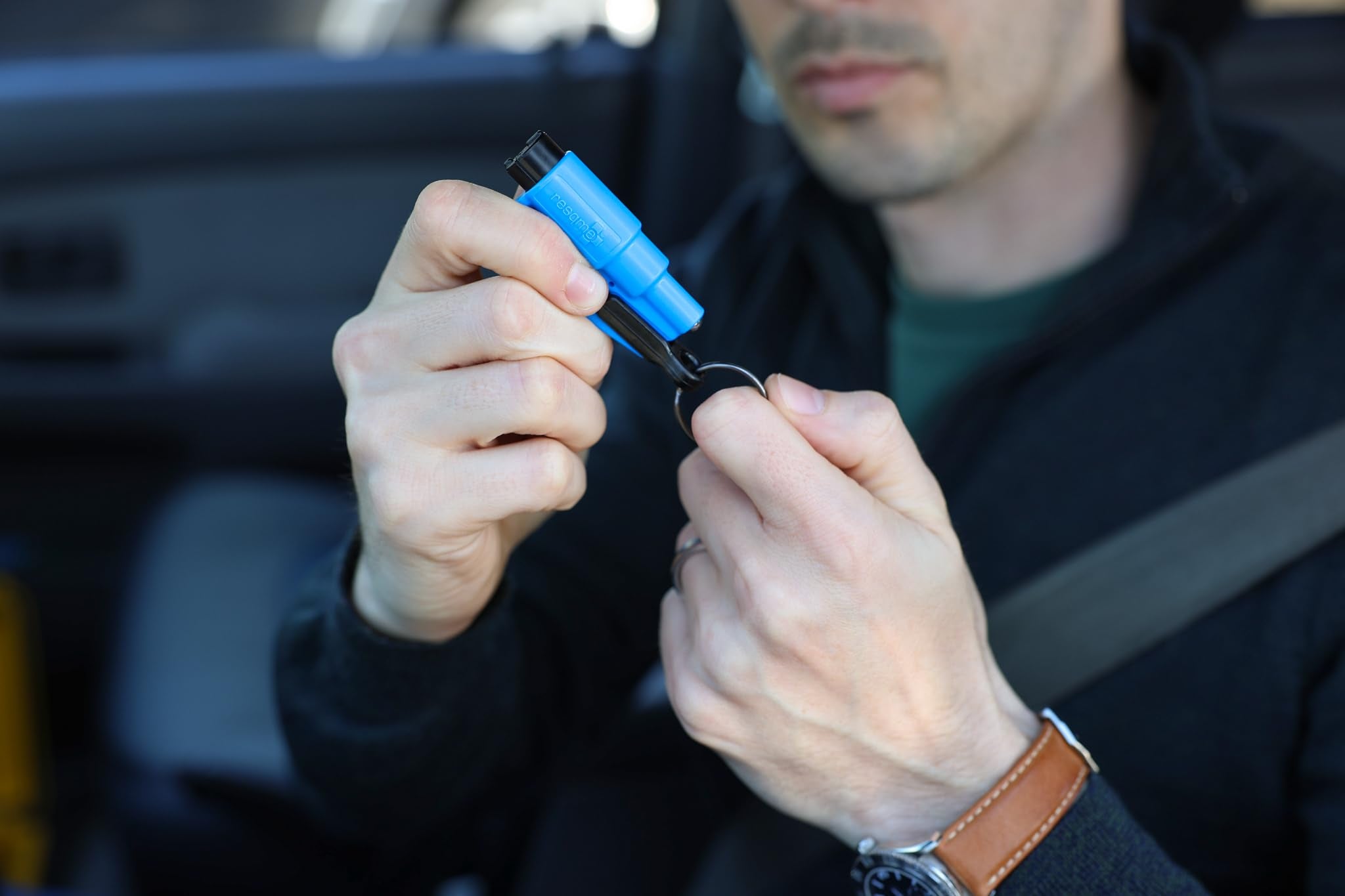 RESQME two-pack box open showing spare tool availability for family vehicles