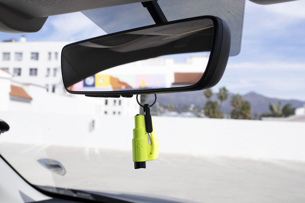 RESQME bright yellow casing detail for high visibility, quick location in emergencies benefit
