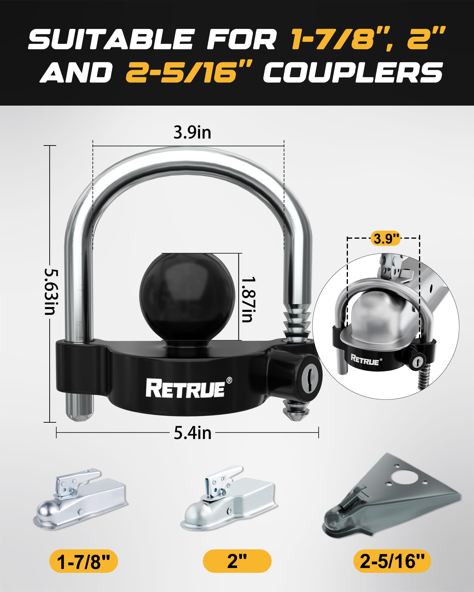 RETRUE detailed view of receiver pin steel construction, resists cutting and shear damage