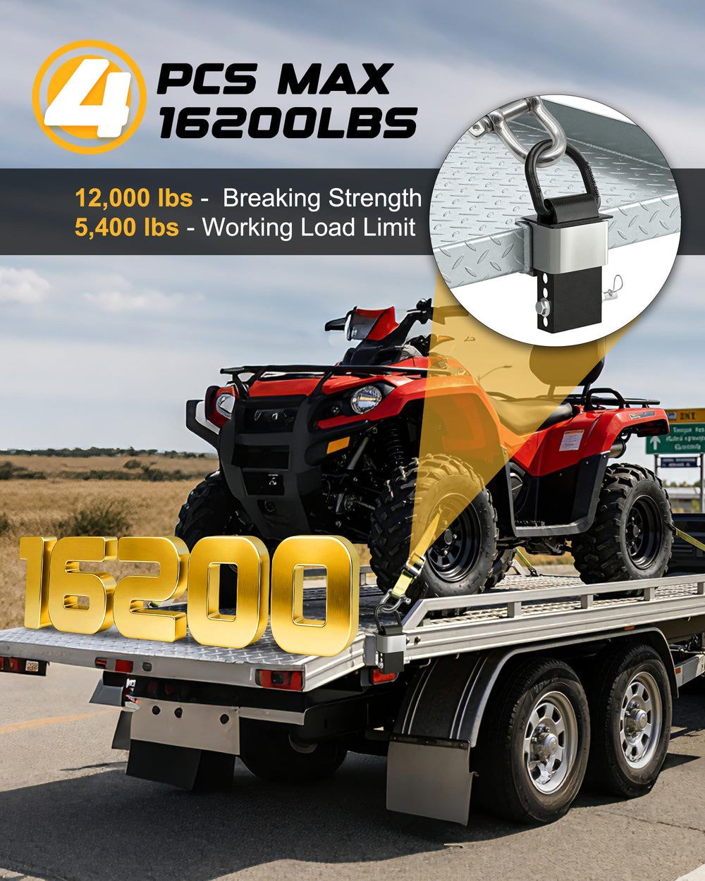RETRUE installed in trailer stake pocket offering stable tie-down point