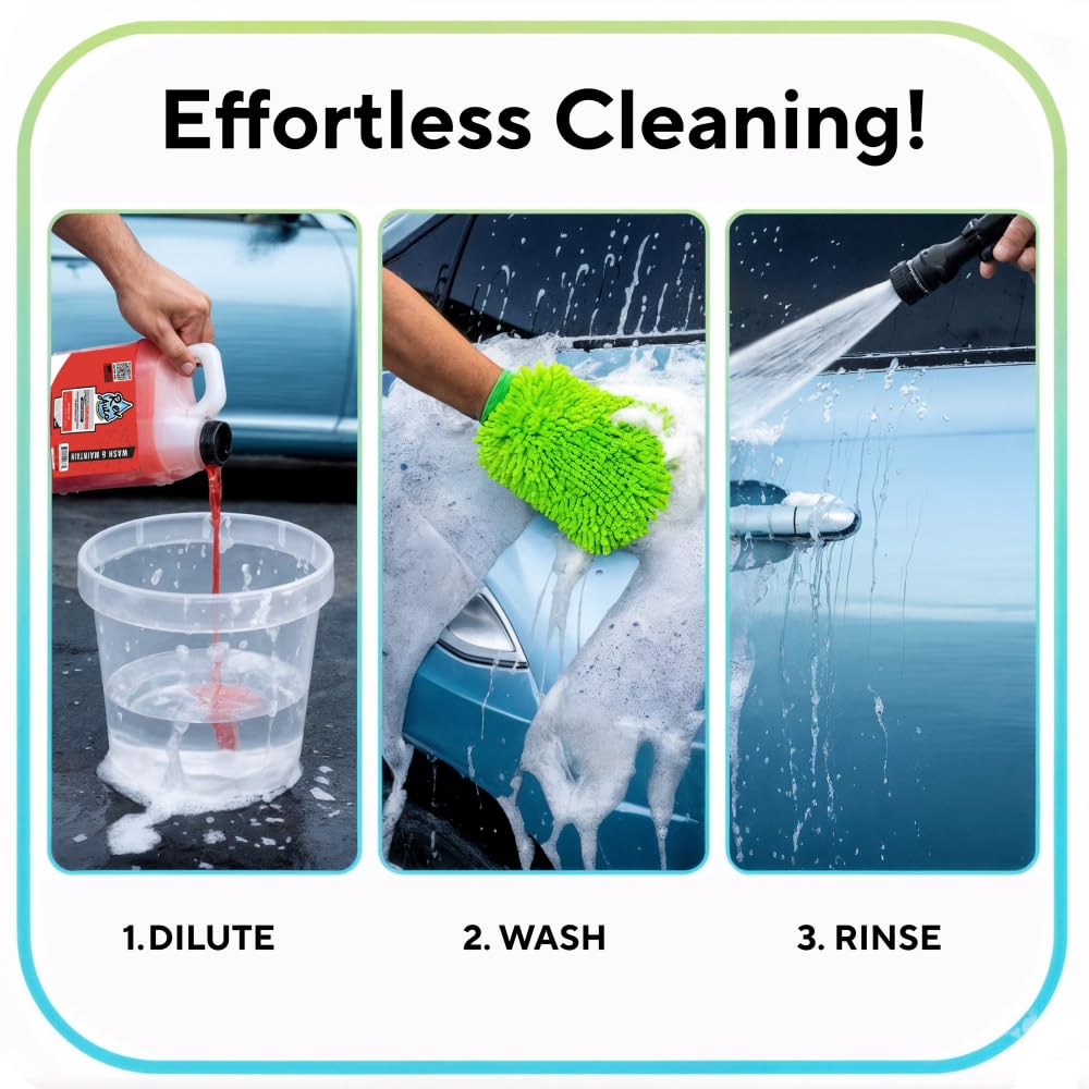 Rev Auto microfiber wash mitt close-up showing gentle fibers and safe cleaning
