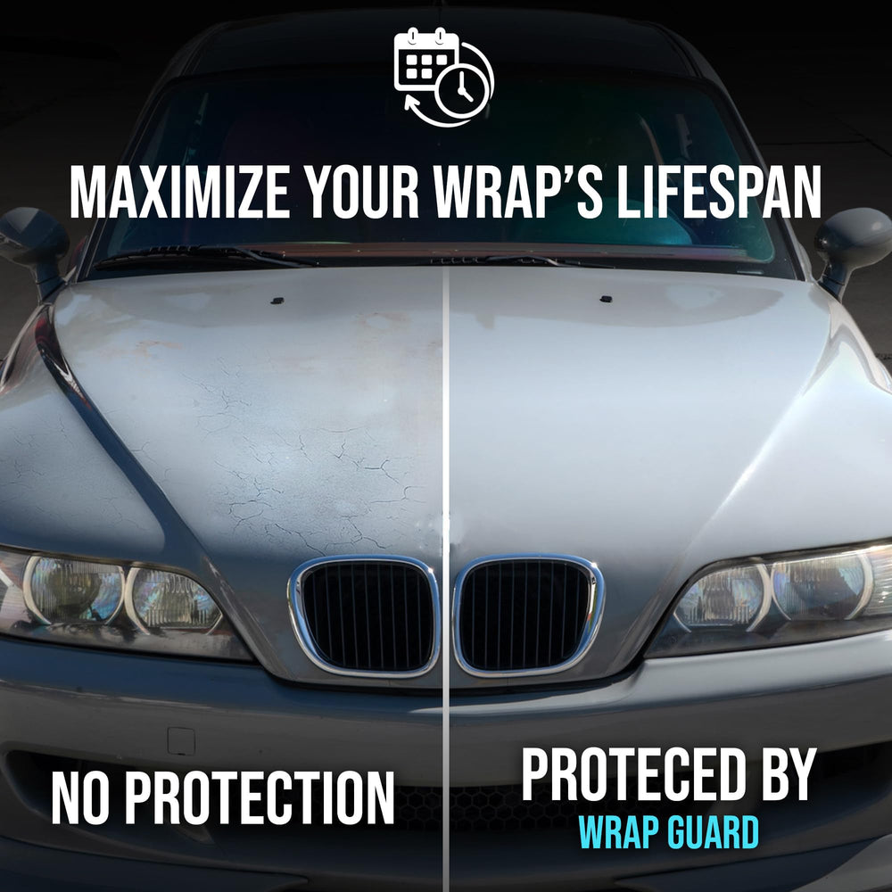 Rev Auto applied on wrapped car exterior, helps protect wrap from elements