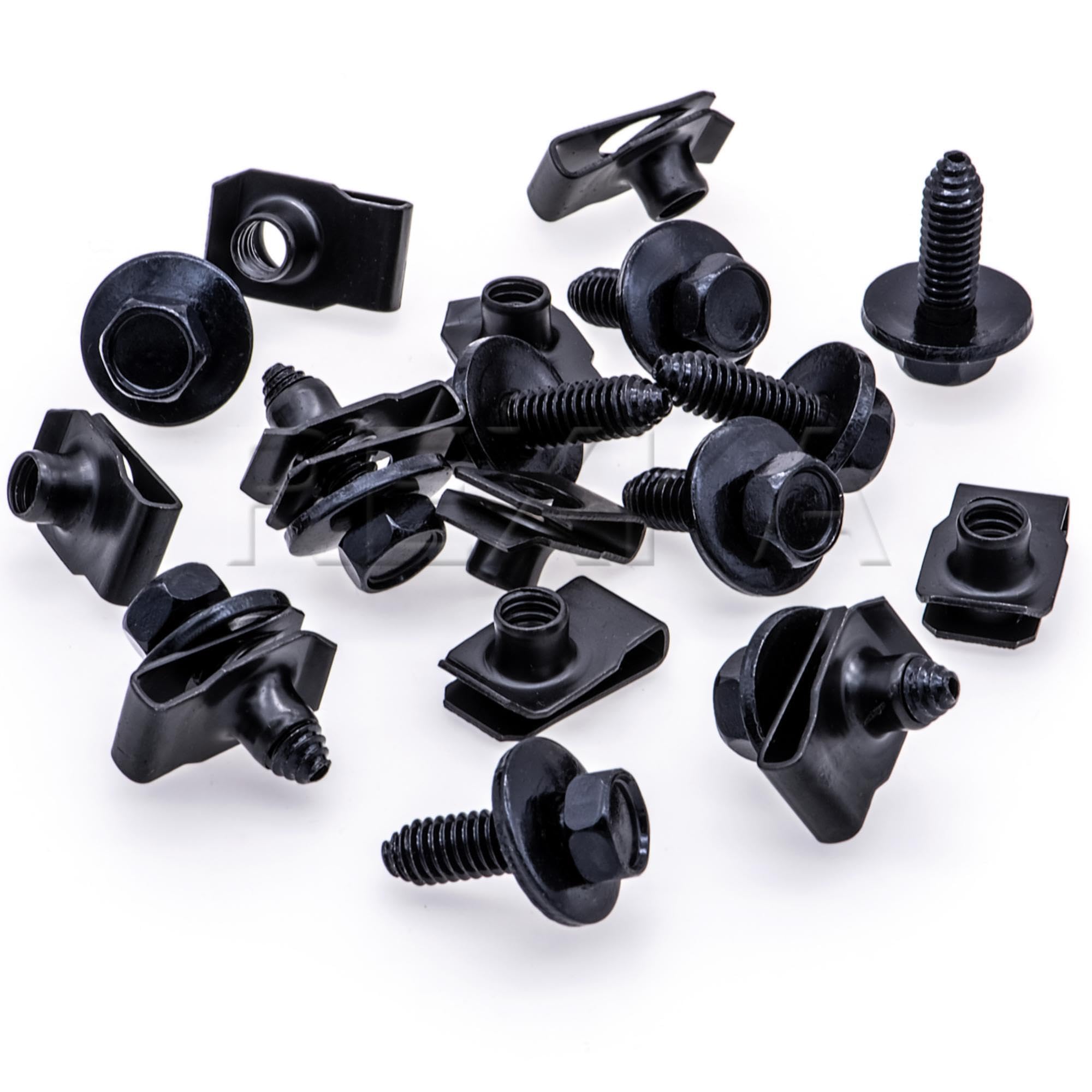 Rexka close-up of 5/16 sems bolt and U-nut threads, shows fit and corrosion resistance