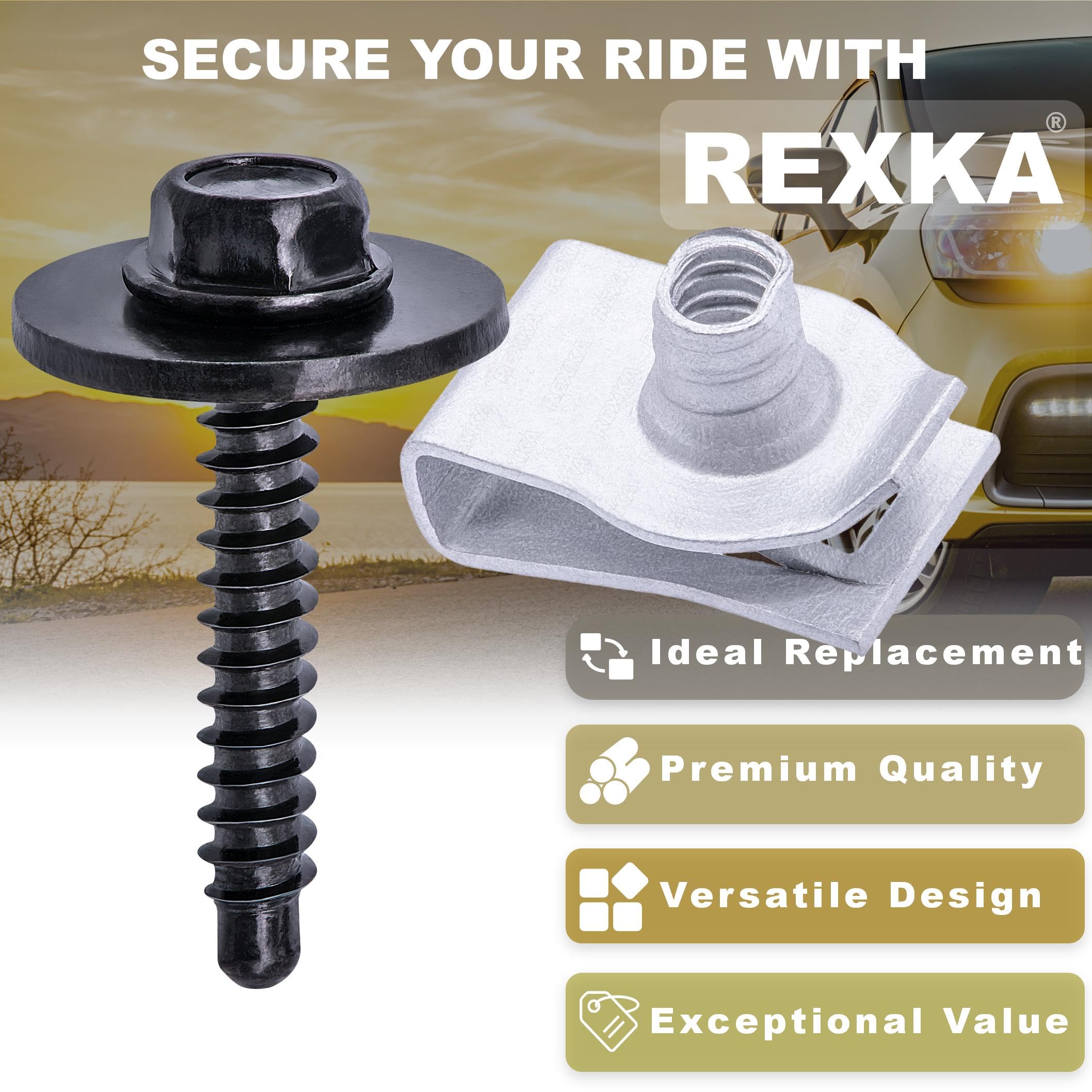 Rexka hex screw and loose washer detail displaying corrosion-resistant finish and load spread
