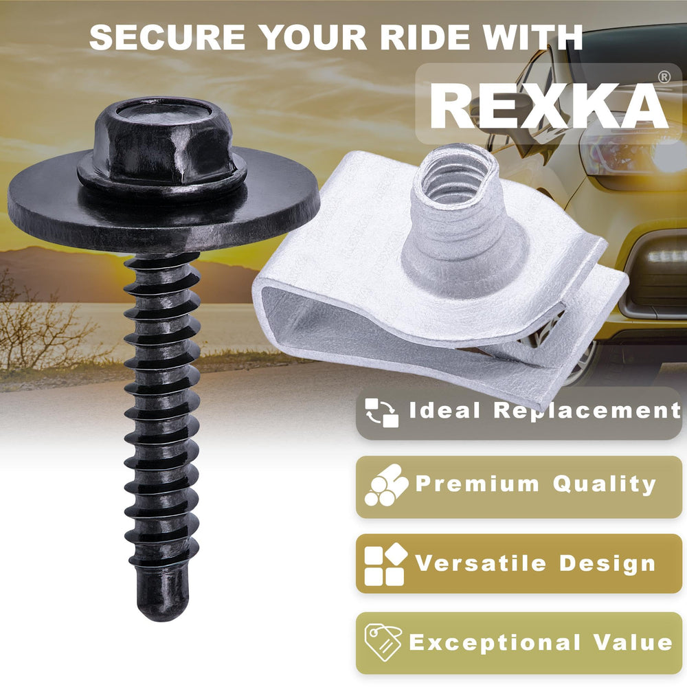 Rexka hex screw and loose washer detail displaying corrosion-resistant finish and load spread