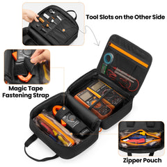 Rexmica clear PVC zip pocket holding batteries and small adapters securely