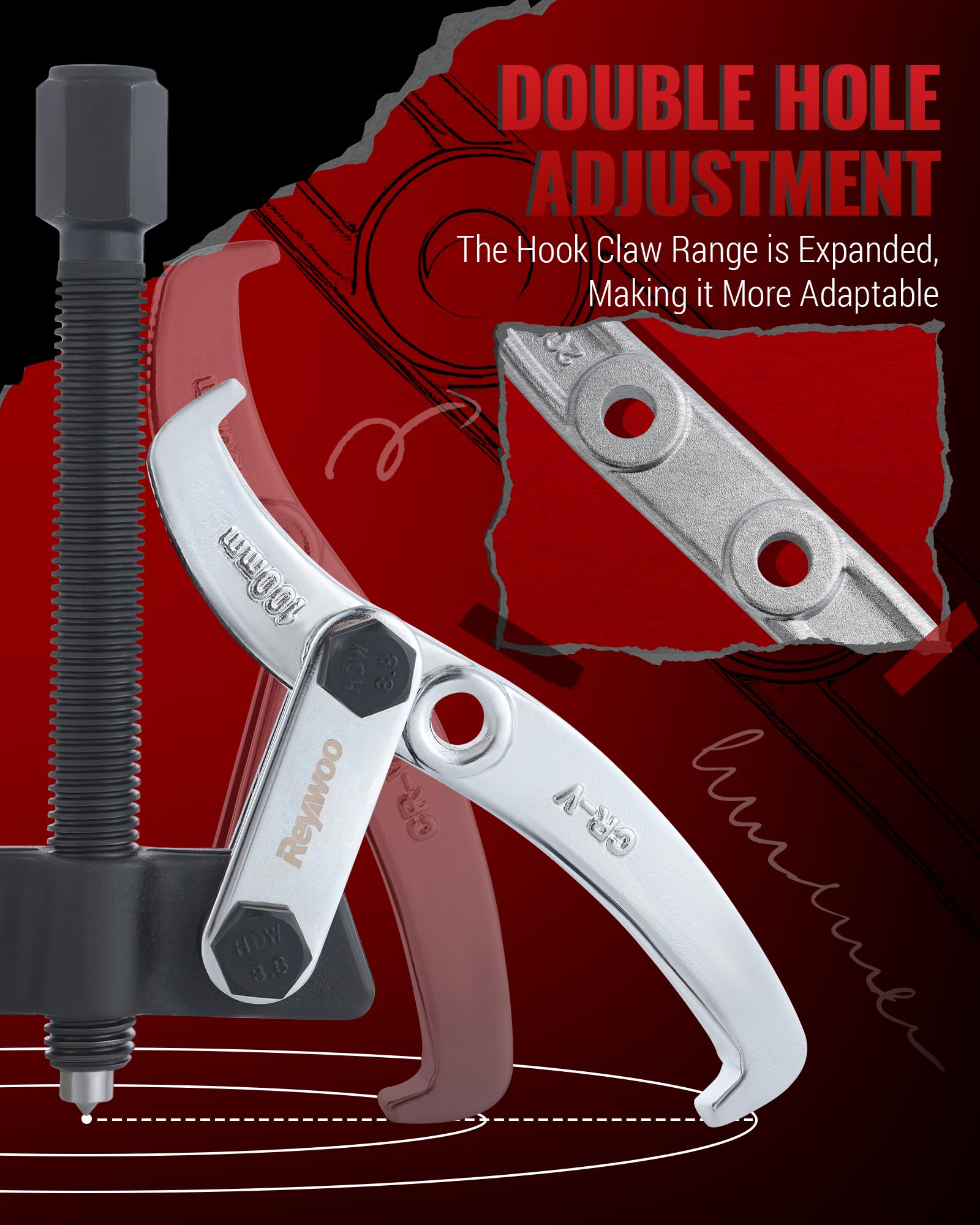 Reywoo gear puller removing a pulley illustrating safe, controlled component extraction