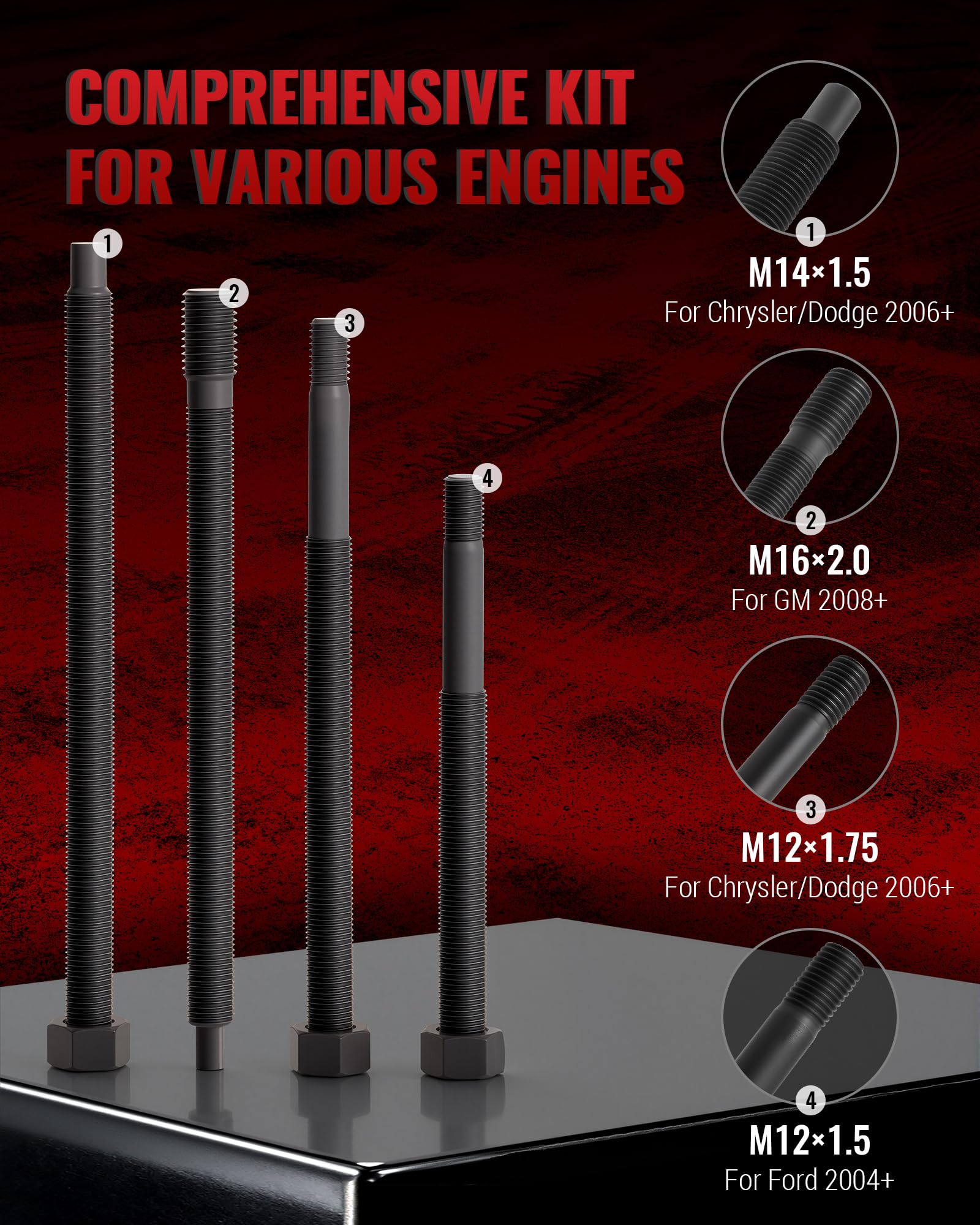 Reywoo thread adapters detail displaying sizes for correct crank fitment