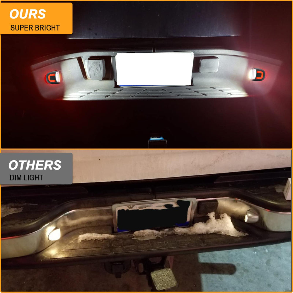 R&F Auto mounted on Silverado showing clear plate illumination