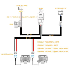 Rfroad Lighting assembled harness with relay fuse and switch ready to install for reliable control