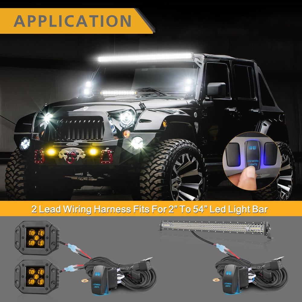 Rfroad Lighting illuminated rocker switch mounted on dash for easy nighttime operation
