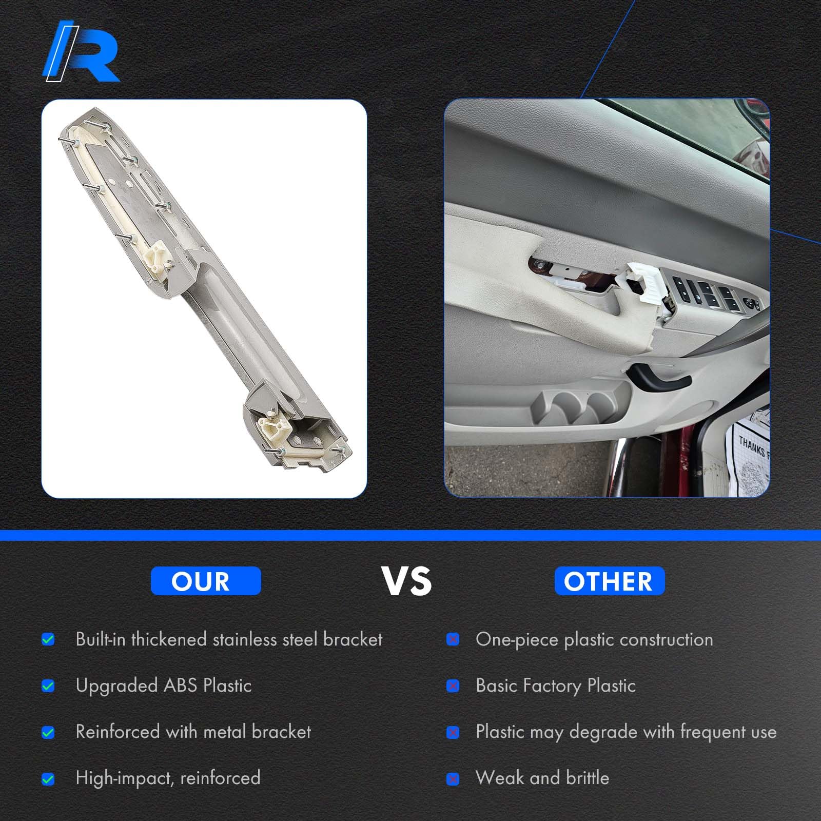 RHAOCZIYAUTO armrest near door release demonstrating correct alignment