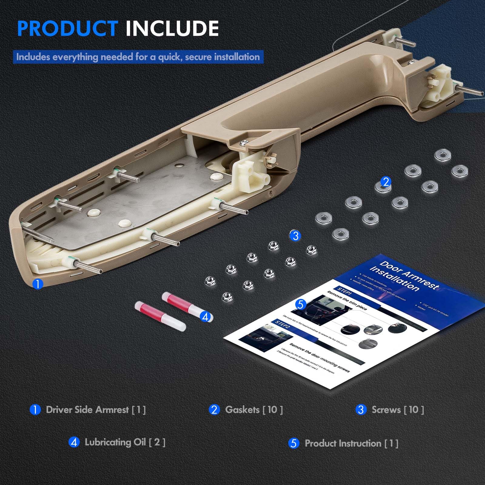 RHAOCZIYAUTO armrest installed in vehicle enhancing driver comfort