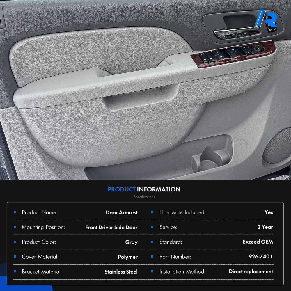 RHAOCZIYAUTO armrest installed on a Chevrolet door panel offering a seamless fit