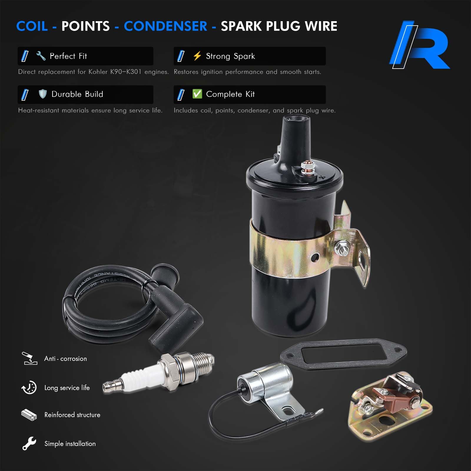 RHAOCZIYAUTO breaker points detail showing improved contact fit for reliable spark