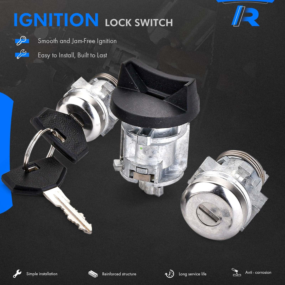 RHAOCZIYAUTO two keys and two door locks laid out, matching keys for immediate use