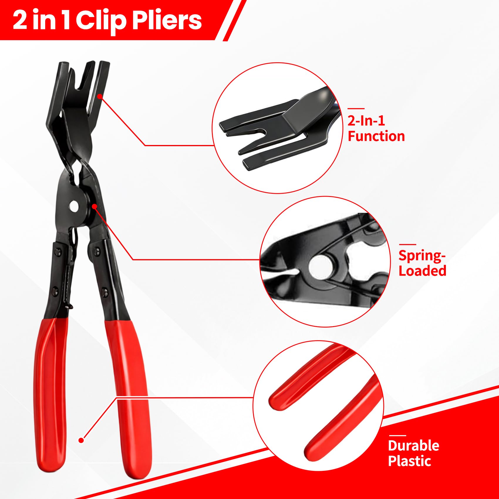 Rhevosil single ear clamp plier handle with non-slip grip for control