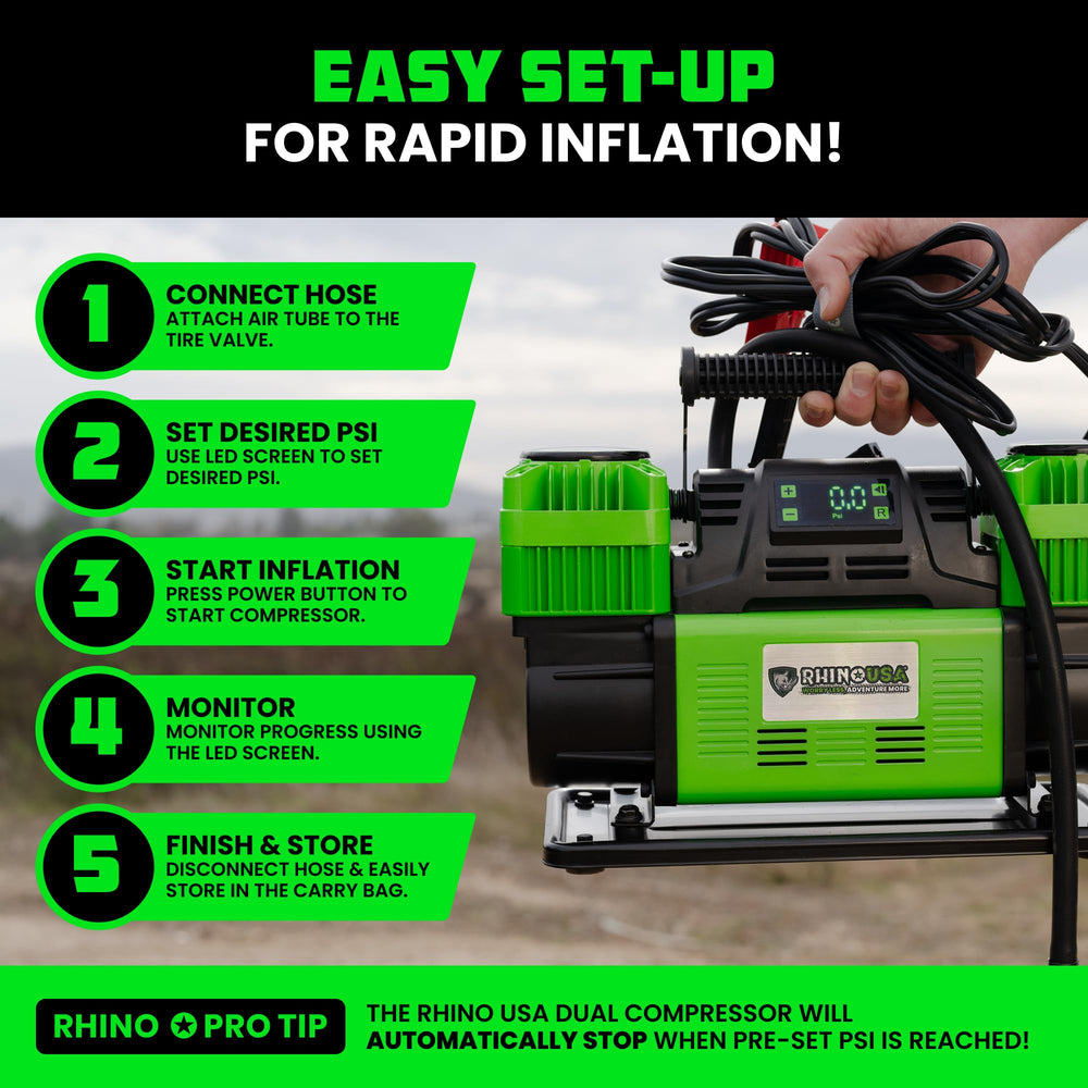 Rhino USA serviceable air filter close-up—easy maintenance extends compressor life
