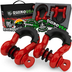 Rhino USA D ring shackles front view showing durable design and strong recovery utility
