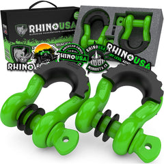 Rhino USA front view of two D ring shackles showing sturdy build and easy fit