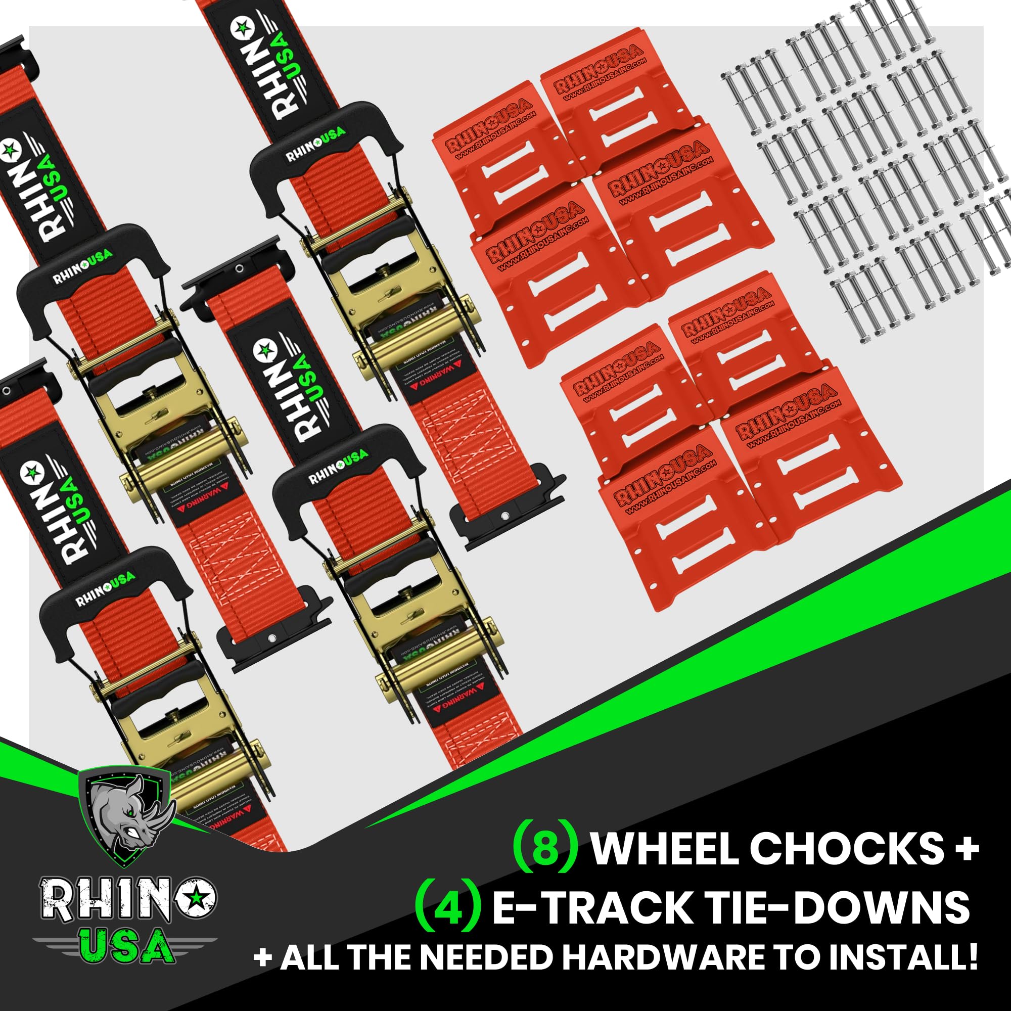 Rhino USA in-use vehicle secured inside trailer for safe hauling