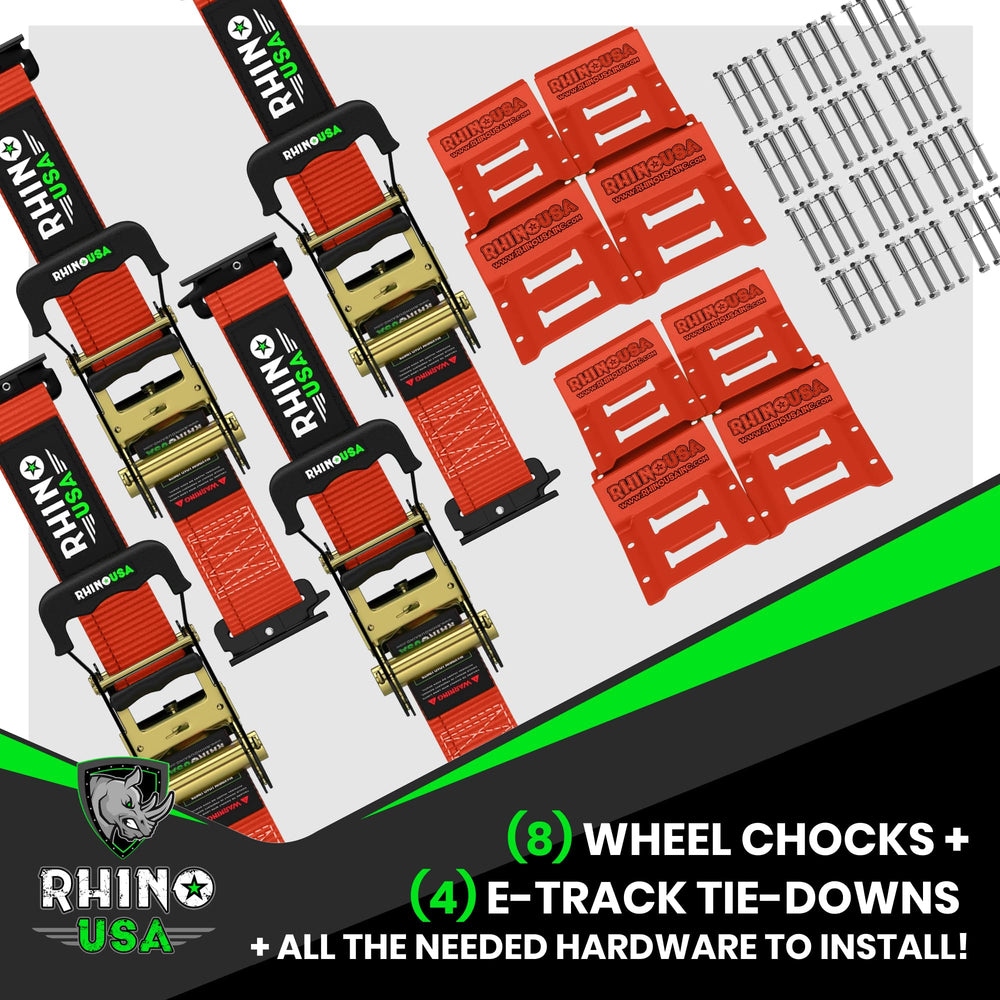 Rhino USA in-use vehicle secured inside trailer for safe hauling