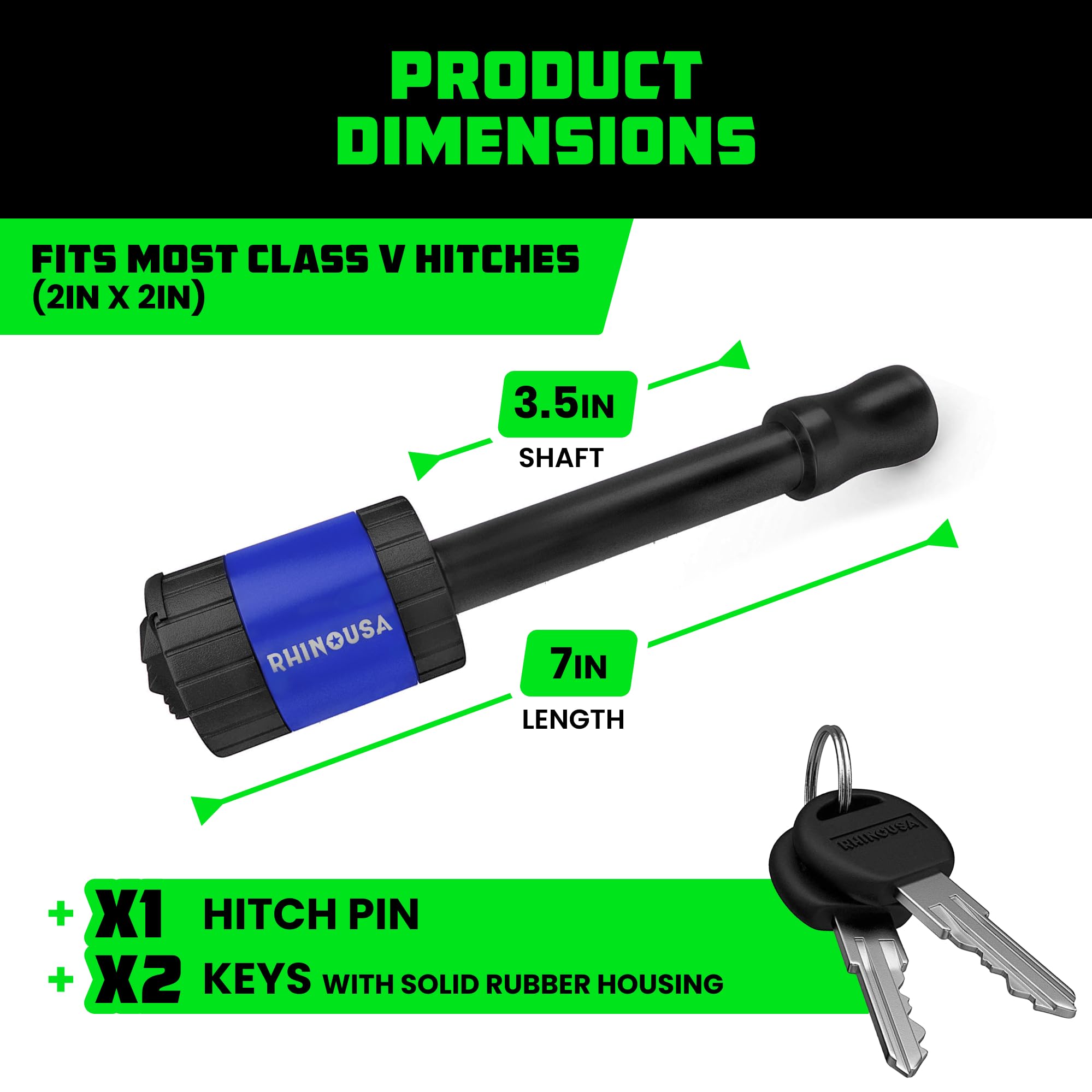 Rhino USA installed on receiver demonstrating easy fit and reliable towing safety
