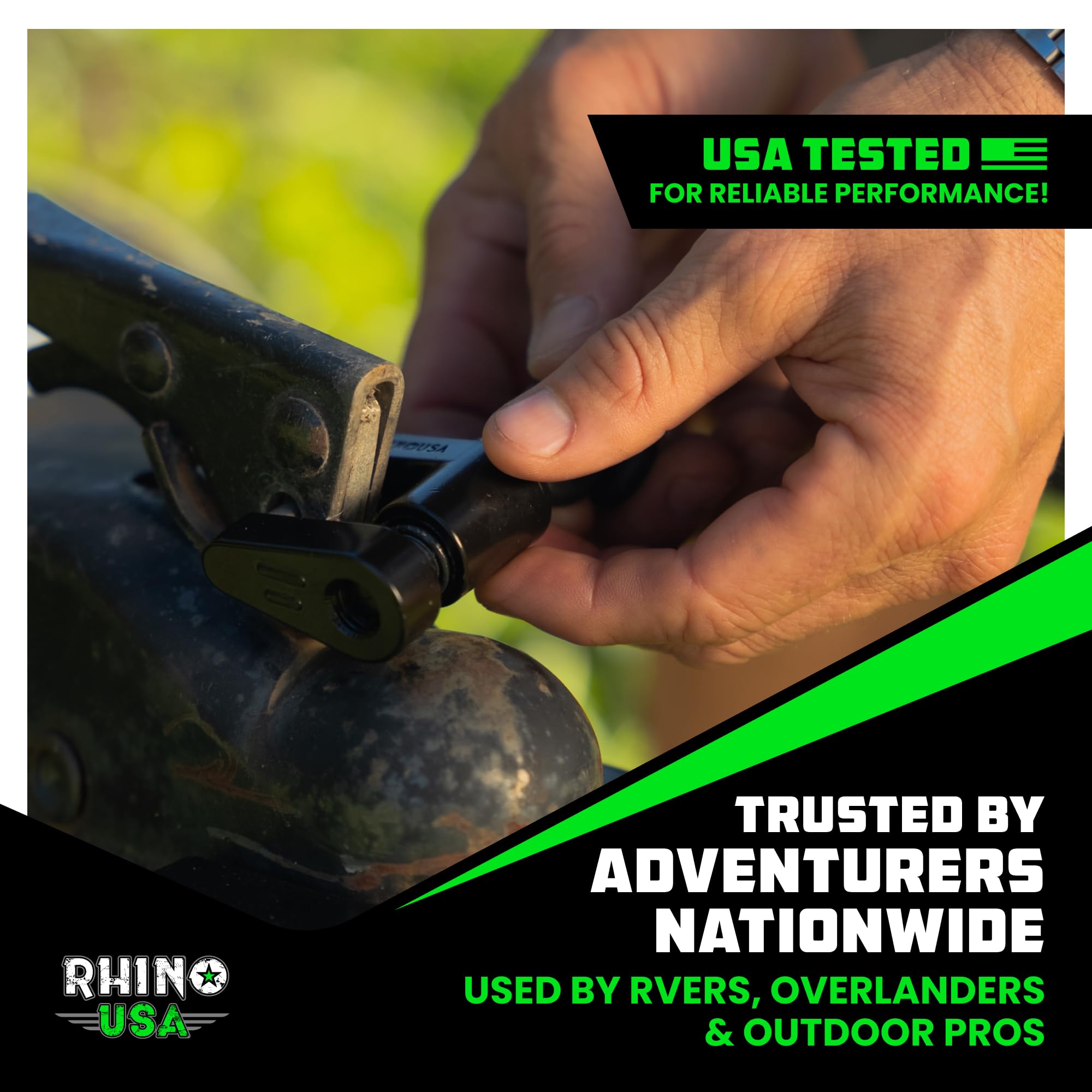 Rhino USA lifestyle shot on driveway showing visible security deterrent